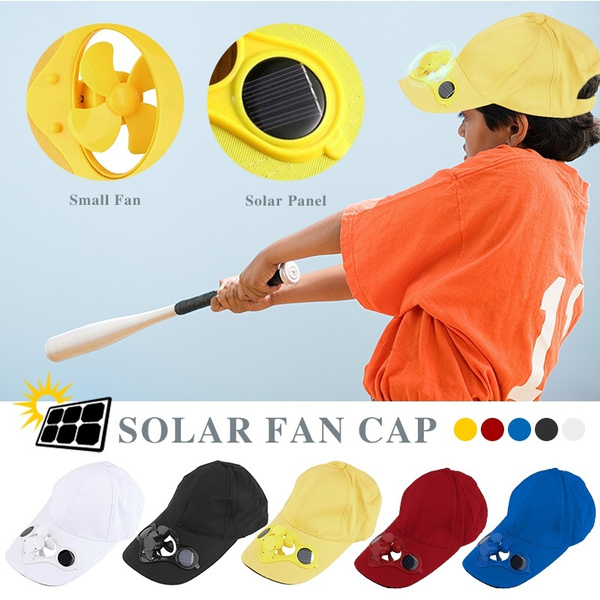 Solar Powered Fan Hat Men Women Summer Caps with Solar Sun Power Cool ...