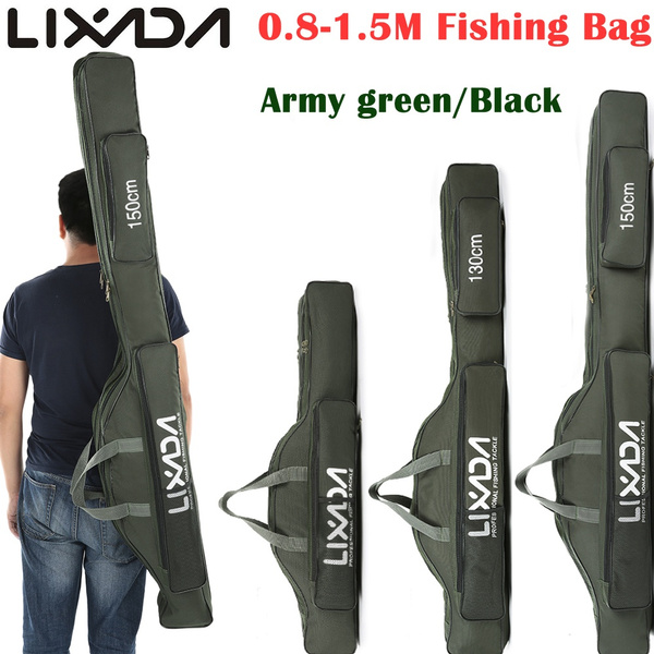 Lixada Portable Fishing Bag Folding Fishing Rod Reel Bag Outdoor Fishing Carrier Bag100cm/130cm/150cm 