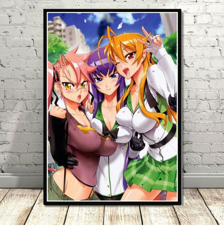 Unframed Printed Poster Highschool Of The Dead Japanese Anime Comic Canvas Modern Oil Art Painting Home Wall Decal Wish