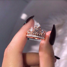 Sterling, DIAMOND, Jewelry, crownring