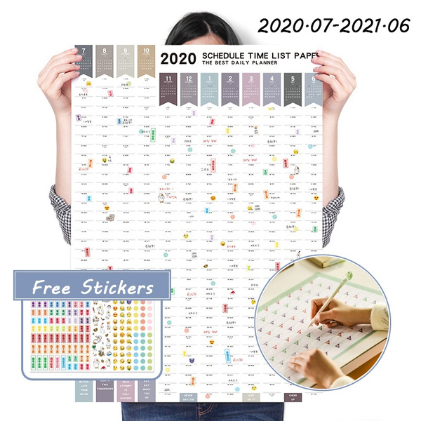2020 2021 Wall Calendar 100 365 Day Countdown Calendar Learning Schedule Periodic Planner Table Gift For Kids Study Planning Learning Supplies Wish kalender 2021 countdown