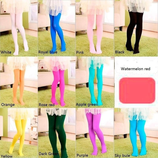 Color Tights, Pantyhose, Purple or Orange or Pink or Blue or Red