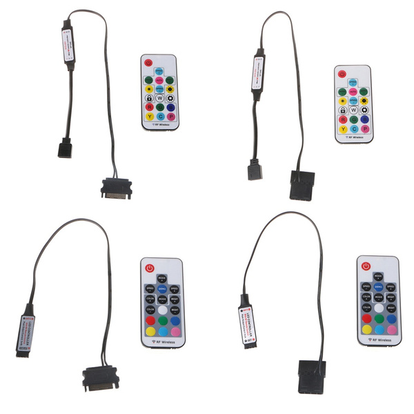 4Pin 12V RGB Controller RF Wireless Remote Control for Case LED Light 3Pin 5V