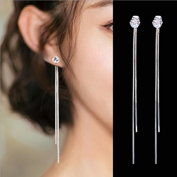 Gold Long Chain Drop Flower Earrings Supplier | JR Fashion Accessories