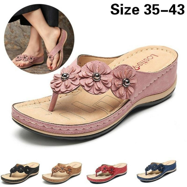 comfortable wedge flip flops