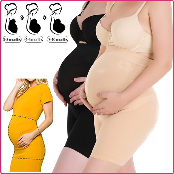 Maternity Shapewear Seamless and Soft High Waist Support Pregnancy Underwear  Mid-Thigh Panties for Dresses