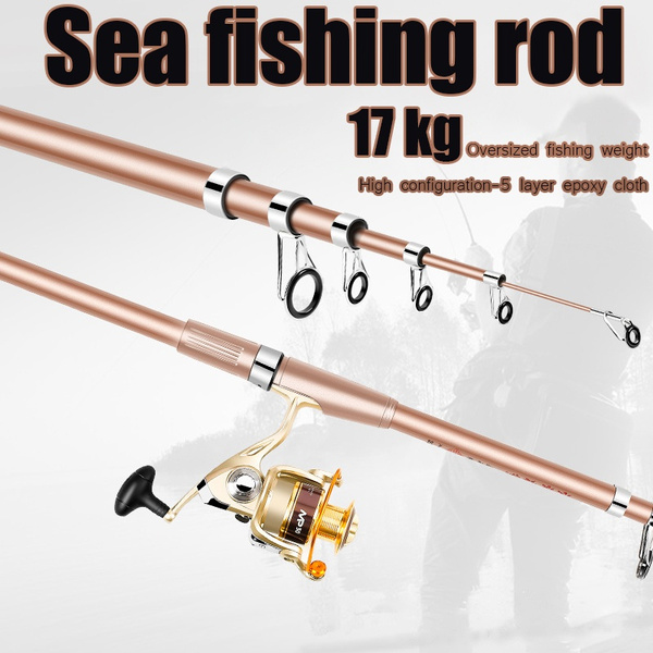 2.1M -3.6M Super Hard 5 Layer FRP Rose Gold Fishing Rod, Metal Fishing  Reel, Telescopic Throwing Rod, M Strong Telescopic Rock Fishing Rod