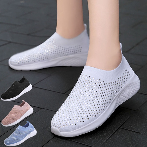 New Cool Women Sneakers Knit Sock Running Woman Sport Shoes Mesh ...