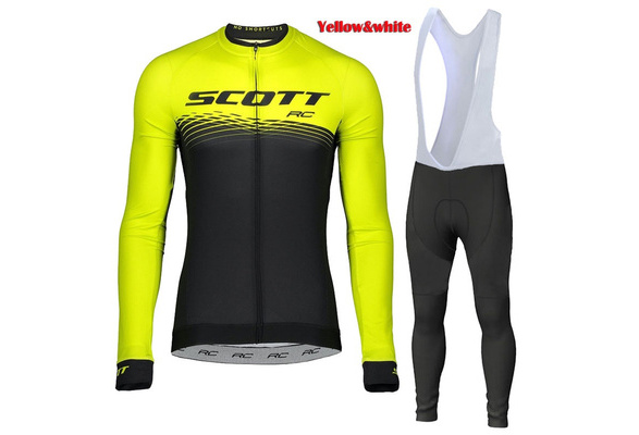 Men's Cycling Jersey Suit SCOTT Bicycle Clothing Mtb Bike Racing Bib Gel Pant 