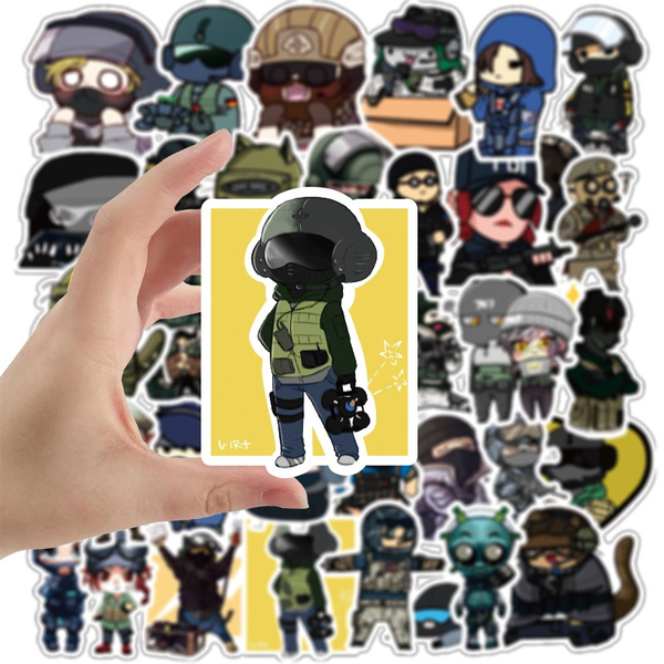 49 PCS Rainbow Six Stickers Seige R6 Operators Icon Graffiti for Moto ...