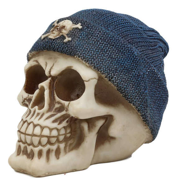 Blue Crossbones Beanie Hat Figurine 