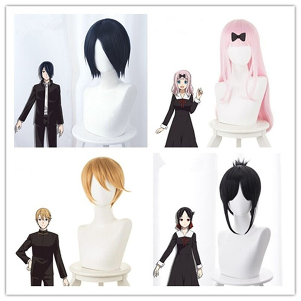 Anime Kaguya Sama Love Is War Yu Ishigami Navy Blue Wig Fujiwara Chika Pink Shirogane Miyuki Shinomiya Kaguya Wish