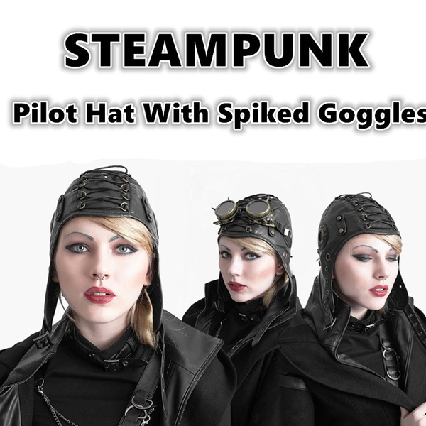 Steampunk Gothic Pilot Hat with Cyber 