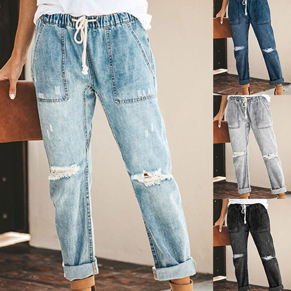 mom jeans with large holes