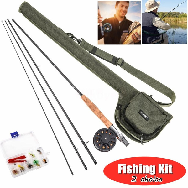 9' Fly Fishing Rod And Reel Combo with Carry Bag 10 Flies Complete Starter  Package Fly Fishing Kit (2 Choices)