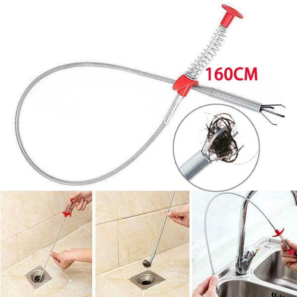 160CM Spring Pipe Dredging Drain Snake Drain Cleaner Sticks Clog Remover  Cleaning Tools Household for Kitchen Sink