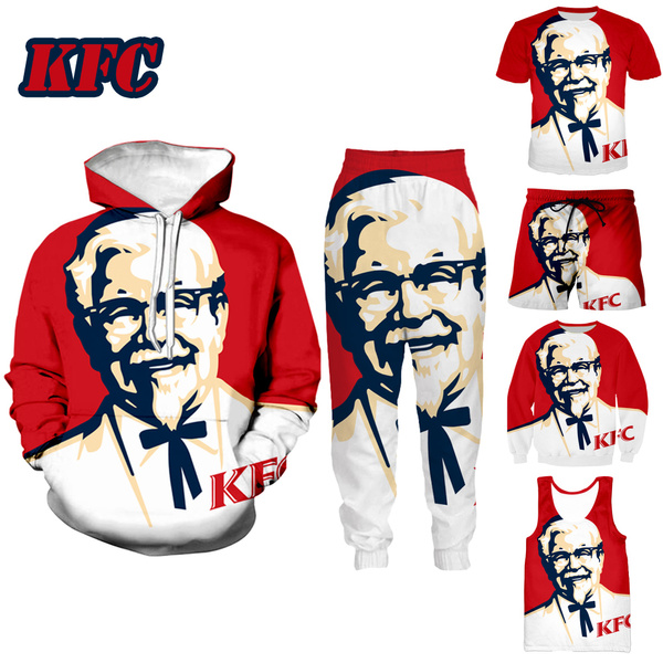 New Men Womens KFC Colonel Funny 3D Print Fashion Tracksuits Crewneck Hip Hop Sweatshirt and Pants 2 Pcs Set Hoodies