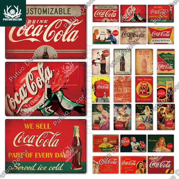 Coca Cola Coke drink Classic metal tin sign where to get wall decor 