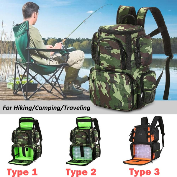 Fishing Tackle Bag Backpack Fishing Lures Bait Box Storage Bag With 4 Fishing  Tackle Boxes
