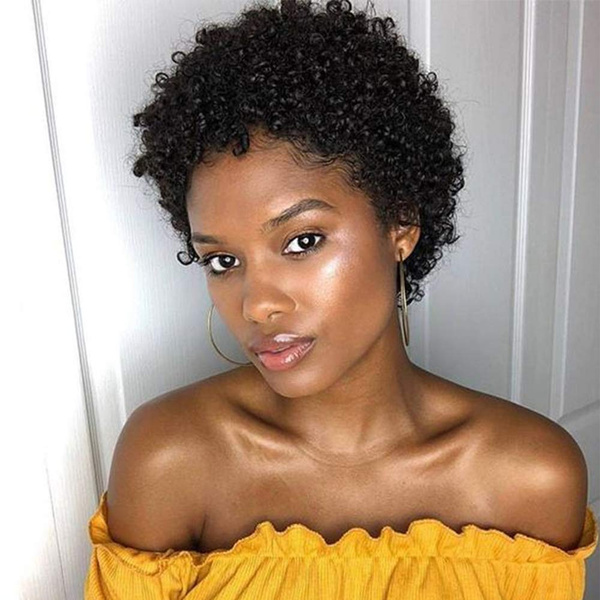 short kinky natural hair wigs