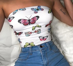 Beautiful, butterfly, Fashion, crop top
