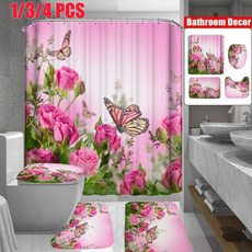 Bath, Shower, Bathroom, Flowers