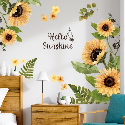 Sunflower Decor Sunflower Kids Wall Stickers Wall Decals Peel And Stick Removable Wall Stickers Removable Wall Art Decor Floral Decals For Nursery Living Room Kitchen Party Decorations Wish
