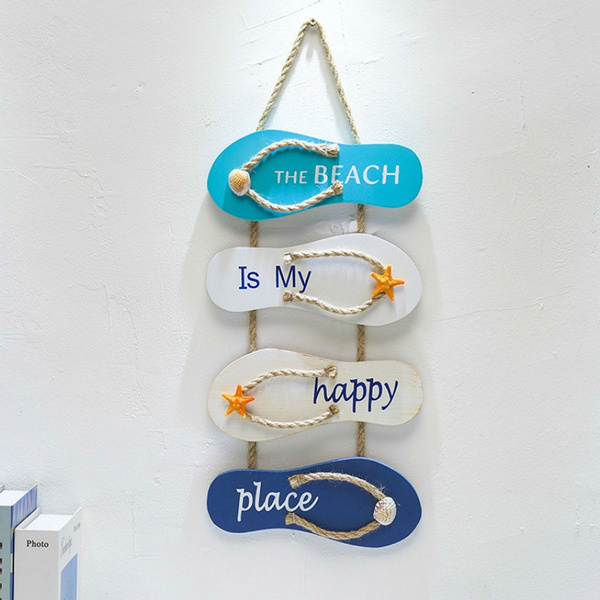 Mediterranean Style Nautical Beach Flip Flop Wall Hanging Ornament Starfish Shell Wooden Slippers Decoration Wish - Large Flip Flop Wall Art Mediterranean Style Nautical Beach Flip Flop Wall Hanging Ornament Starfish Shell Wooden Slippers Decoration Wish - Large Flip Flop Wall Art