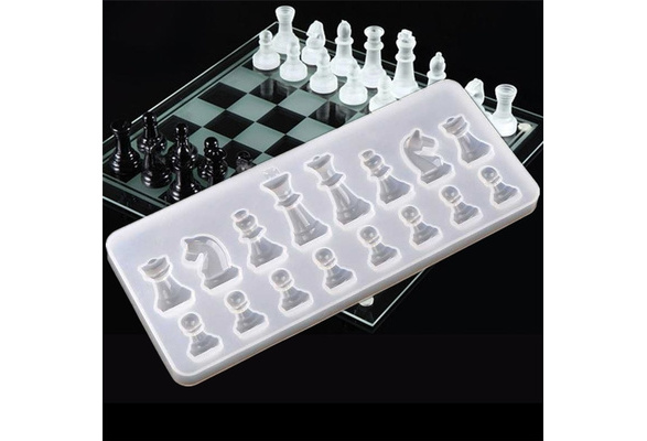 Handmade Resin Chess Mold Epoxy Casting Checkerboard Mould DIY Polymer Clay