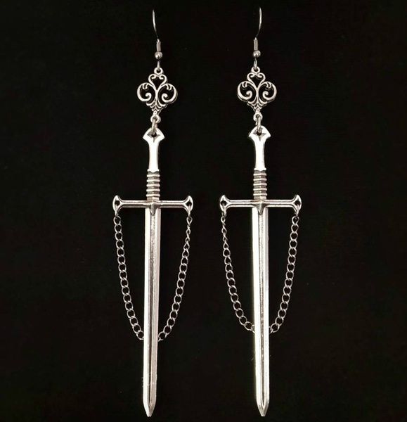 Gothic Sword Earrings, Dagger Earrings, Witch Sword Earrings, Warrior  Earrings, Stainless Steel Earrings, Punk Earrings