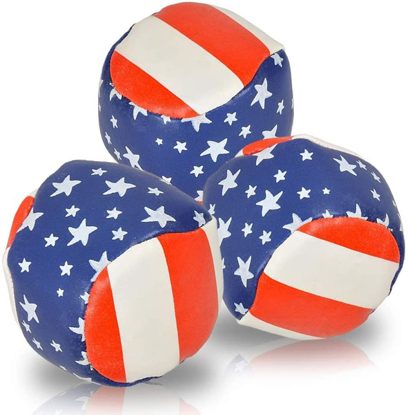 and Blue ArtCreativity Patriotic Juggling Balls Set for Beginners American Flag Juggle Ball Kit Red 4th of July Party Accessories White Soft Easy Juggle Balls for Kids and Adults Set of 3