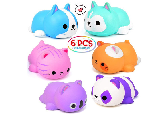 FLY2SKY 6PCS Jumbo Squishies Slow Rising Squishies Animal Newest