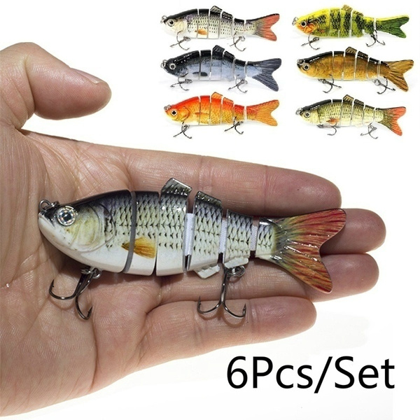 6Pcs/Set Sinking Wobblers Fishing Lures 10cm 17.5g 6 Multi Jointed