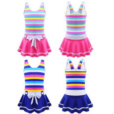 bowknot, girlsonepieceswimwear, Swimming Costume, stripedswimsuit