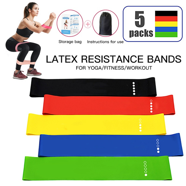 Resistant Bands Loop Exercise Sports Fitness Home Gym Yoga Latex 5pcs UK SELLER 