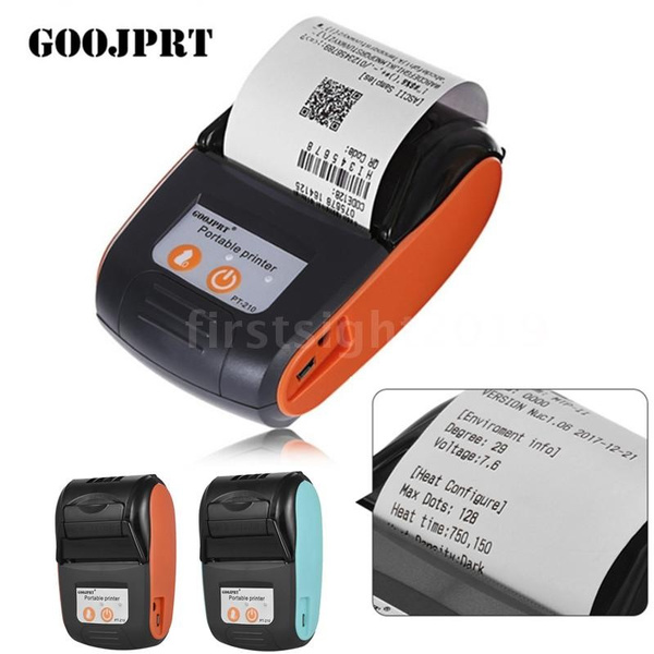 Festnight GOOJPRT PT-210 Portable Thermal Printer Handheld 58mm Receipt Printer for Retail Stores Restaurants Factories Logistics 10 Paper Rolls