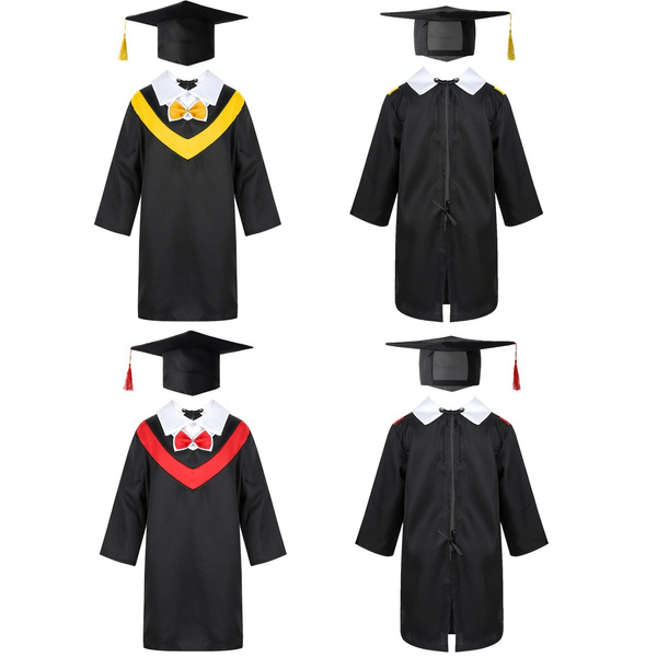 Children Boys Girls School Graduation Outfits Child Academic Gown+Cap ...