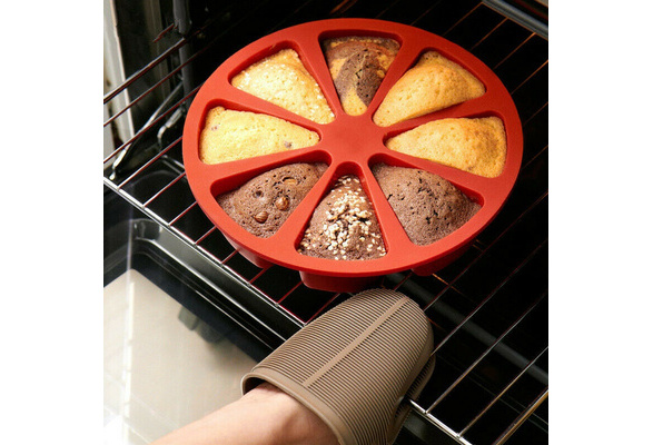 8-Triangle Round Silicone Cake Pan Tins Muffin Pizza Pastry Baking Tray Mould 