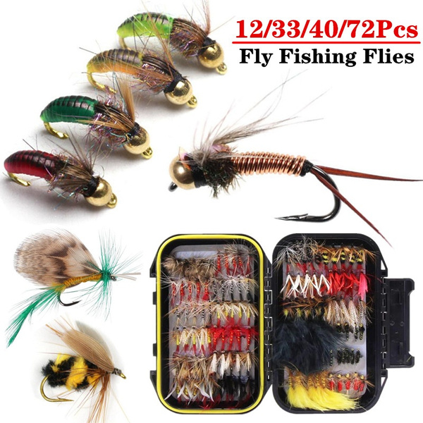 12/33/40/72Pcs/Box Fly Fishing Dry Flies Wet Flies Assortment Kit