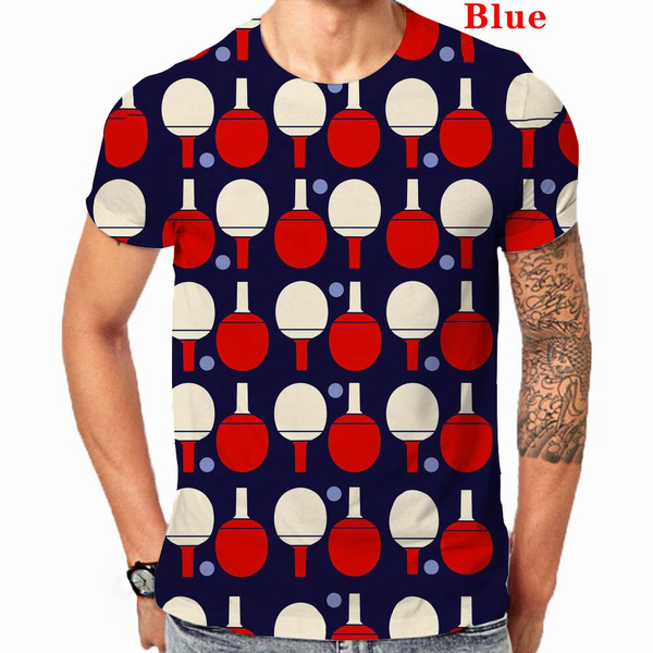 New Men s Pingpong 3d shirt ping pong sports clothes Funny Table Tennis t shirt