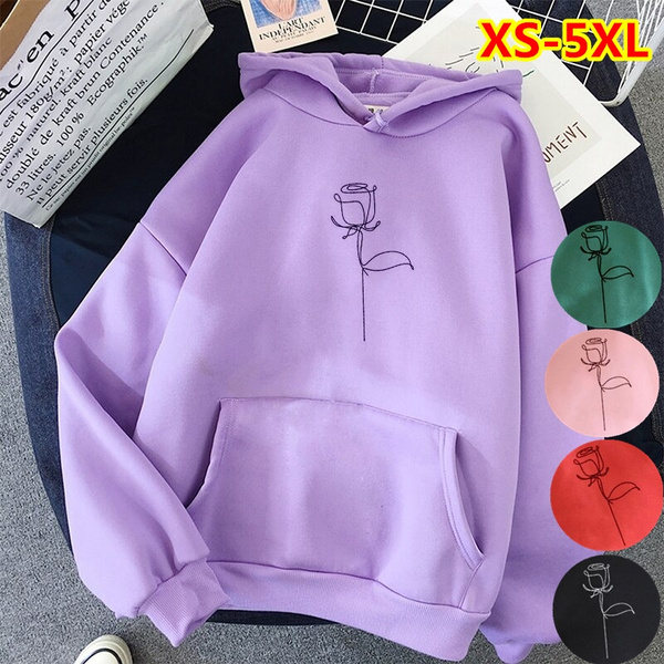 Purple hoodie with discount rose