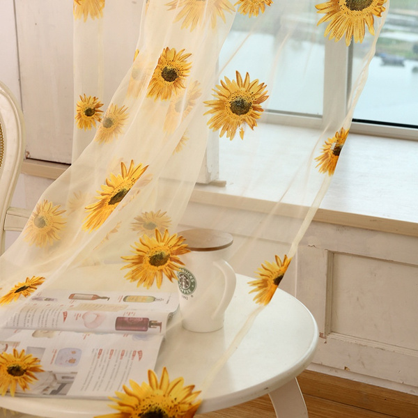 1M 2M Sunflower Sheer Tulle Window Interior Curtain Valance Door Room   5ef1b2447422ca4444fac23e Large 