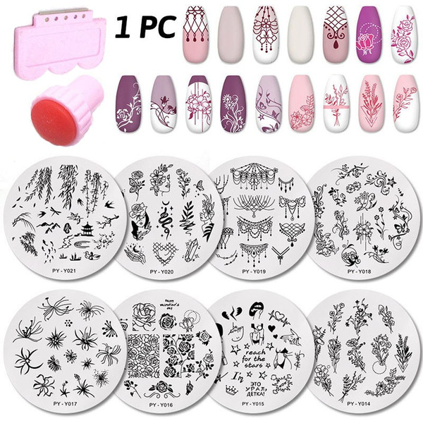 Nail Stamping Plates Geometric Design Stamping Plate Flower Stainless