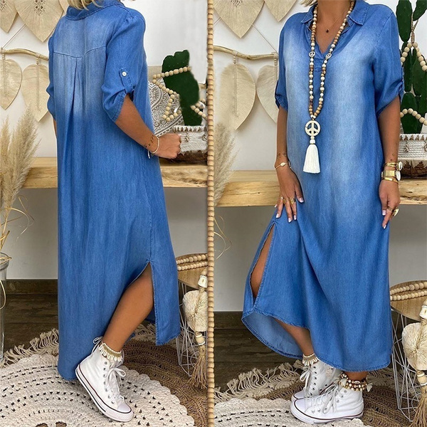 Buy Denim Blue Dresses for Women by GAP Online | Ajio.com