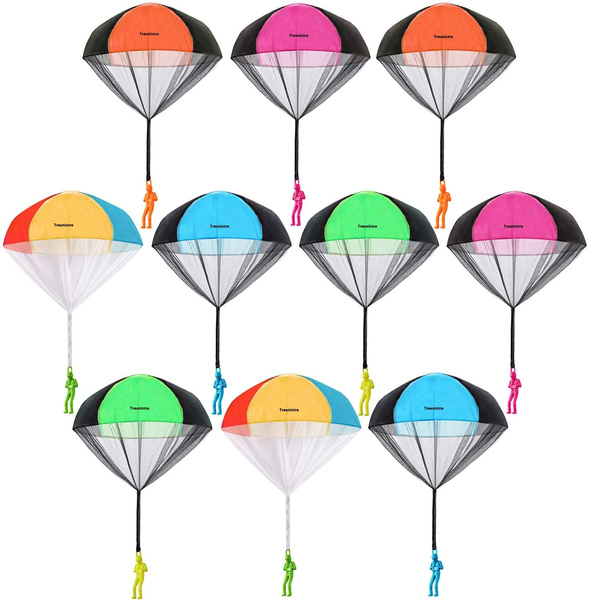 Trounistro 10 Pieces Parachute Toy Tangle Free Throwing Toy Parachute ...