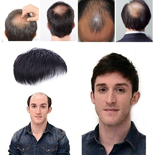 Men Short Hair Wigs Toupee Hair Replacement System Hairpiece for