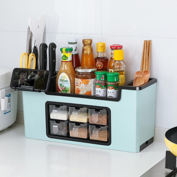 Multi functional Kitchen Rack Seasoning Box Kitchen with Spice Box