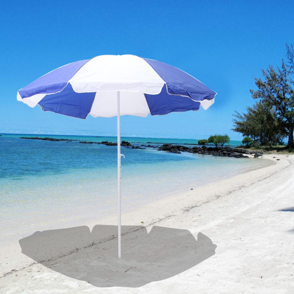 2 2m Blue White Square Umbrella Outdoor Market Patio Umbrella Rain Sun Umbrella Table Beach Umbrella Without Base Wish