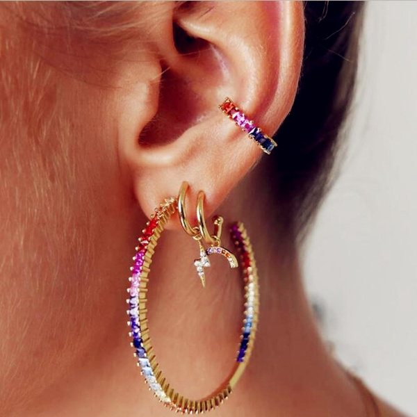 Buy ROYAL NEEDS big Jhumka oxidised Earrings for women (Blue Dangle) at  Amazon.in