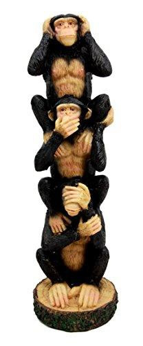 Ebros Gift Stacked See Hear Speak No Evil Monkeys Three Wise Apes of The  Jungle Figurine 8.5